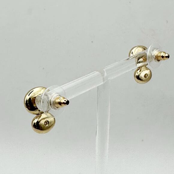 Preppy Pierced Stud Earrings Faceted Double Faux Pearl Faux Opal Casual - Picture 9 of 11